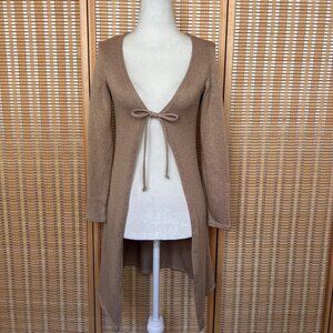 Vintage Y2K G.A.S. tie front long sleeve knit cardigan duster